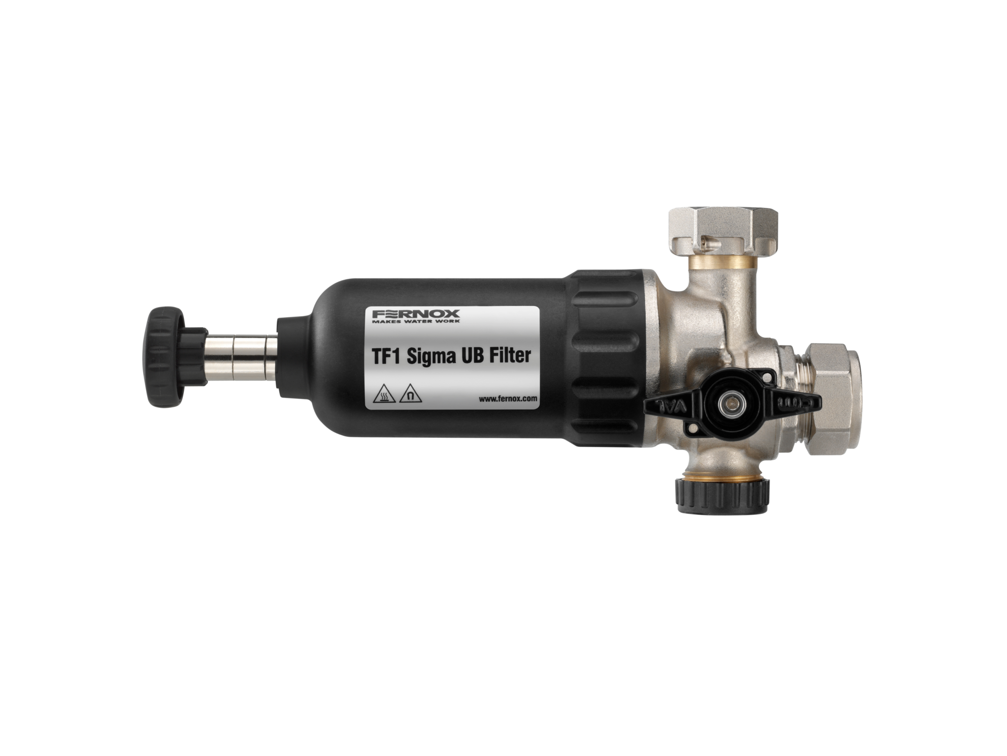 THE NEW SPACE SAVING FERNOX TF1 SIGMA UB FILTER FITS HORIZONTALLY